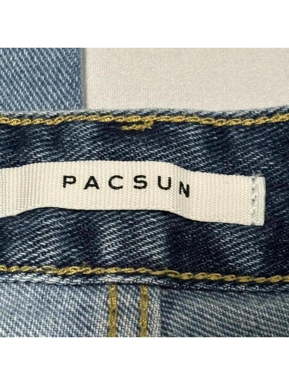 PacSun Two Tone Panel Jeans Size 25 High Rise Straight Leg - Picture 6 of 6
